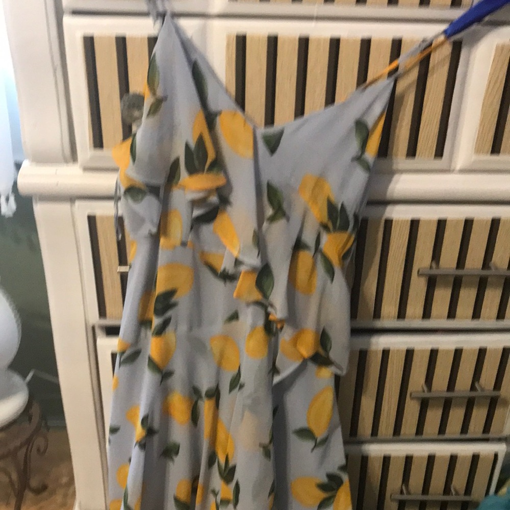 Lemon Print Ruffle Dress - Picture 3 of 6
